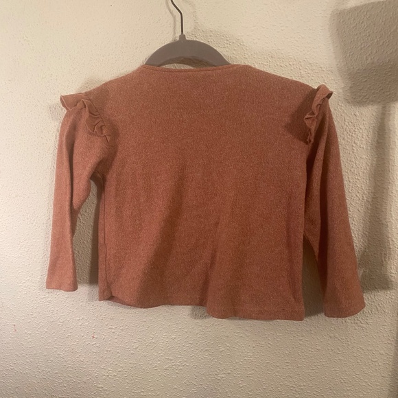 Zara Long Sleeve Top 3-4yrs Light Brown - Picture 3 of 3